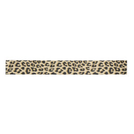 Tan Leopard Print Satijnen Lint