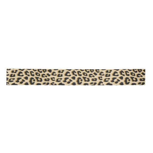 Tan Leopard Print Satijnen Lint (Voorkant)