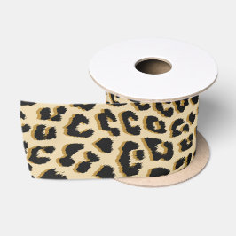 Tan Leopard Print Satijnen Lint