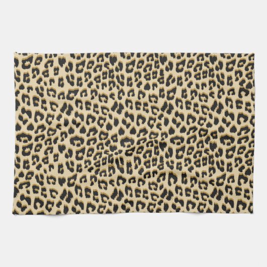 Tan Leopard Print Theedoek (Horizontaal)