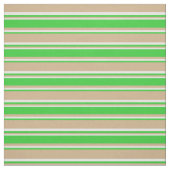 Tan, Lime Green en White Stripes Pattern Stof (Swatch)