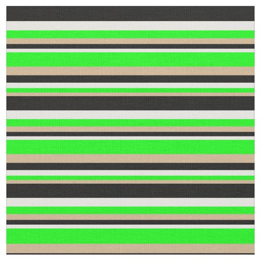 Tan, Limoen, Mint Cream en Black Lined Pattern Stof (Close Up)