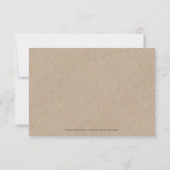 Tan Linen Simple Black Script Weddenschap Details Kaart (Achterkant)