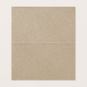 Tan Linen Simple Black Script Weduwgoedkaart Visitekaartje (Binnenkant ongevouwen)