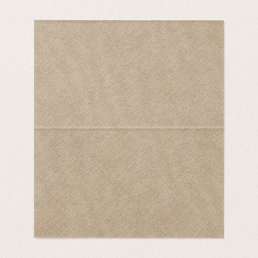 Tan Linen Simple Black Script Weduwgoedkaart Visitekaartje (Binnenkant ongevouwen)