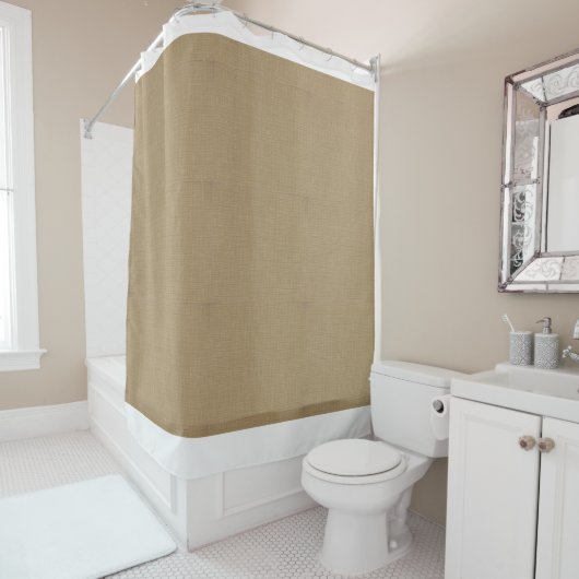 Tan linen Texture Douchegordijn (In situ)