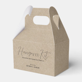 Tan linnen Simple Script Hangover Recovery Kit Bedankdoosjes