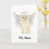 Tan Long Hazard Chihuahua Sympathie Memorial Kaart (Gele Bloem)