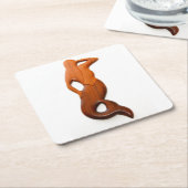 tan look-out-zeemeermin kartonnen onderzetters (Schuin)