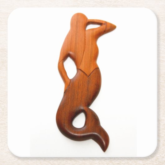 tan look-out-zeemeermin kartonnen onderzetters (Voorkant)