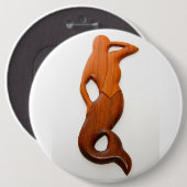 tan look-out-zeemeermin ronde button 6,0 cm (Voorkant /achterkant)
