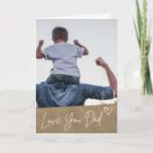 Tan Love You Dad Heart Custom Photo Vaderdag Kaart (Voorkant)