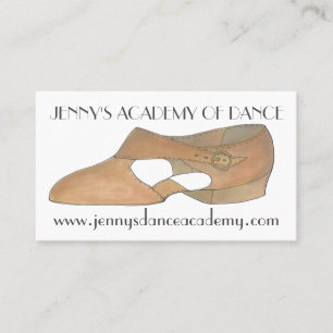 Tan Lyrical Modern Shoe Dance Teacher Studio Visitekaartje