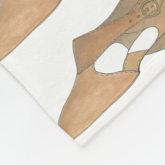 Tan Lyrical Shoe Modern Dance Dancer Choreografe Fleece Deken (Hoek)