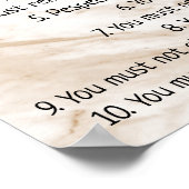 Tan Marble Ten Geboden Bijbelteken Poster (Hoek)