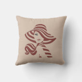 Tan - Marsala Wijn en draai van Hues van Roze Pill Kussen (Achterkant)