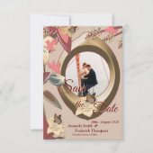 Tan - Marsala Wijn en draai van roze huiden Save The Date (Voorkant)