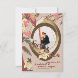 Tan - Marsala Wijn en draai van roze huiden Save The Date