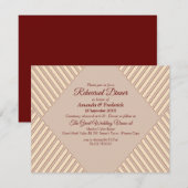 Tan-Marsala Wijn en draai van roze repetitie Dinne Kaart (Voorkant / Achterkant)