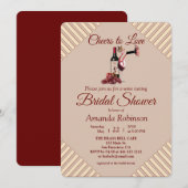 Tan - Marsala-wijntoonstrepen Kaart (Voorkant / Achterkant)