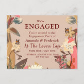 Tan - Marsala Wine en een draai van roze huiden Uitnodiging Briefkaart (Voorkant)