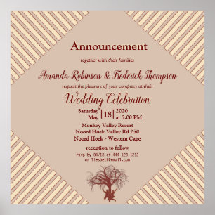 Tan - Marsala Wine en een moderne roze huiden Poster