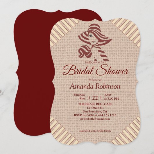 Tan - Marsala Wine en getextureerd uit roze Kaart (Voorkant / Achterkant)