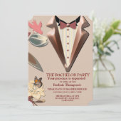 Tan - Marsala Wine & Hues of Pink Bachelor Kaart (Staand voorkant)