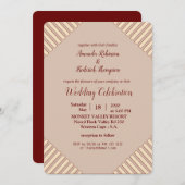 Tan - Marsala Wine , Hues of Pink Wedding Kaart (Voorkant / Achterkant)