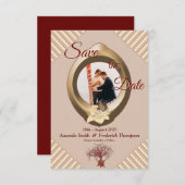 Tan - Marsala Wine modern Save the Date (Voorkant / Achterkant)