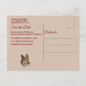 Tan - Marsala Wine & Modern Save the Date Aankondigingskaart (Achterkant)