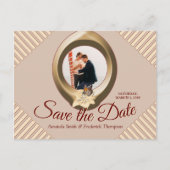 Tan - Marsala Wine & Modern Save the Date Aankondigingskaart (Voorkant)