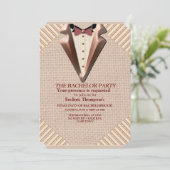 Tan - Marsala Wine - Modern Textured Bachelor Kaart (Staand voorkant)