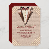 Tan - Marsala Wine - Modern Textured Bachelor Kaart (Voorkant / Achterkant)