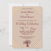 Tan - Marsala wine Modern Wedding Kaart (Voorkant)
