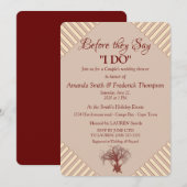 Tan, Marsala Wine - Modern Wedding Shower Kaart (Voorkant / Achterkant)