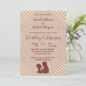 Tan - Marsala Wine Textured Wedding Kaart (Staand voorkant)