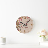 Tan - Marsala Wine & twist of Hues of Pink Clock Ronde Klok (Huis)