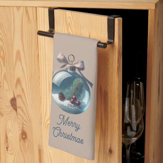 Tan Merry Christmas Ornament keukenhanddoek (Derde Gevouwen)