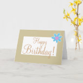 Tan met hoekventilator "Birthday Card" Kaart (Gele Bloem)