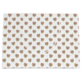 TAN MET TEDDYBEER GEZICHTEN MET GROENE BOOG STROPD GROOT CADEAUZAKJE (Voorkant)