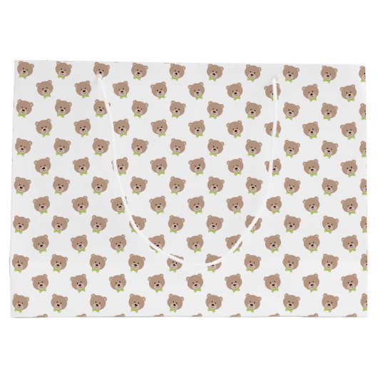 TAN MET TEDDYBEER GEZICHTEN MET GROENE BOOG STROPD GROOT CADEAUZAKJE (Achterkant)