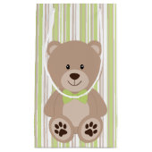 TAN MET TEDDYBEER MET GROENE BOOG STROPDAS & STREP KLEIN CADEAUZAKJE (Voorkant)