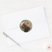 Tan Miniture Dachshund Ronde Sticker (Envelop)