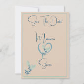 Tan, Mint, & Blue Orchid sparen de datum Kaart (Achterkant)
