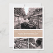 Tan Modern Minimalist Child Adoption 3 Foto Aankondiging (Voorkant)