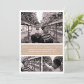 Tan Modern Minimalist Child Adoption 3 Foto Aankondiging (Staand voorkant)