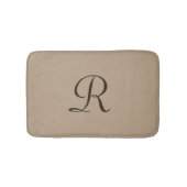 Tan Monogrammed Plush Badmat (Voorkant)