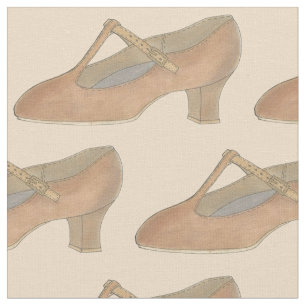 Tan Musical Theater T-Strap Character Dance Shoe Stof