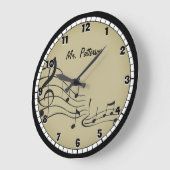 Tan Muzieknoten aangepaste grote klok (Hoek)